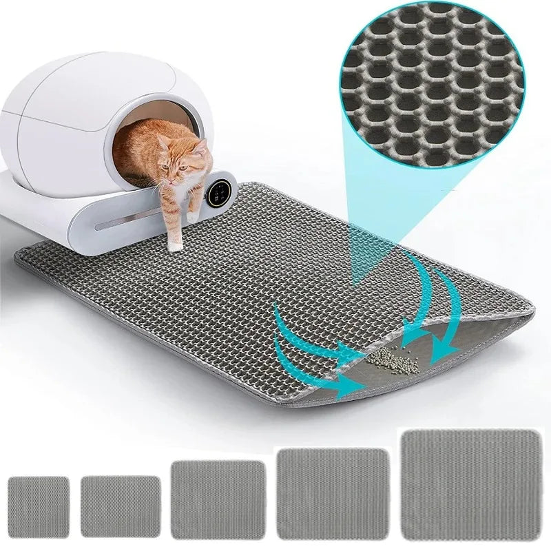 Tapete para Caixa de Areia para Gatos, Resistente, Impermeável, 2 Camadas, Antiderrapante, Lavável, Protetor de Piso para Animais de Estimação, Retentor de Areia, Produto para Animais de Estimação
