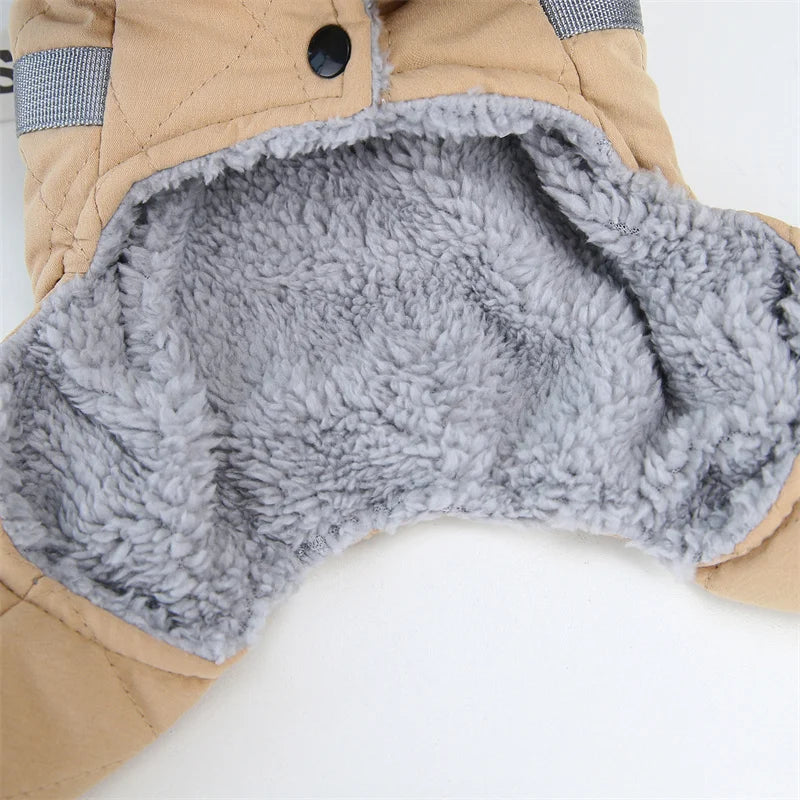 Casaco de estimação grosso colarinho de pele, roupas para cães, macacão, traje chihuahua, casaco pequeno, roupas de cachorro, quente, inverno