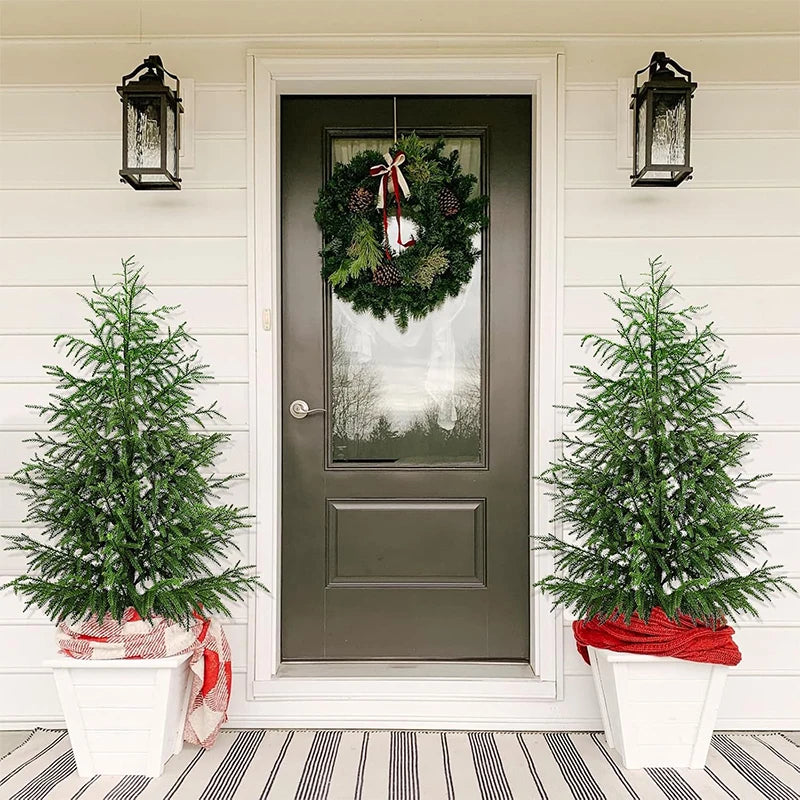 Árvore de Natal Artificial de Pinheiro Norfolk de 60CM, Planta Falsa Impermeável para Jardim, Quintal, Varanda, Decoração de Férias de Inverno