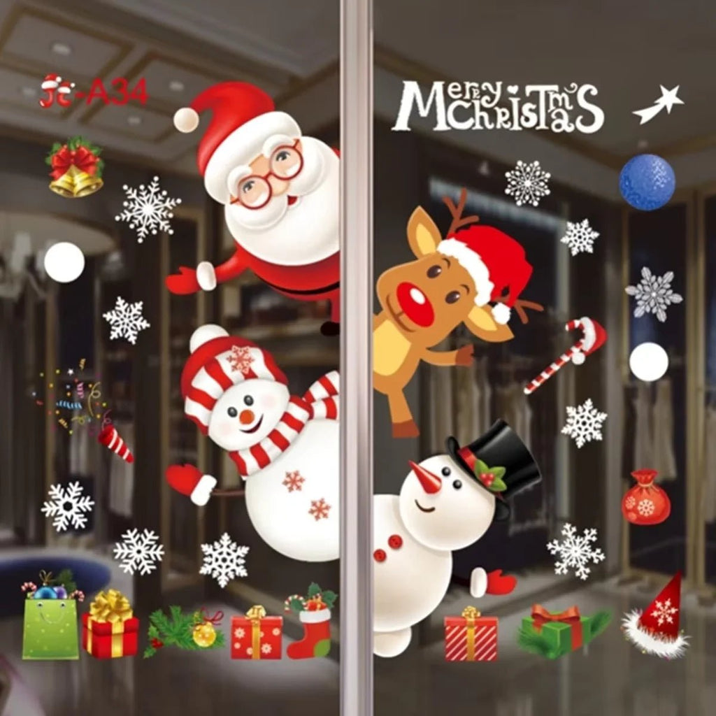 Adesivo de janela de natal, decorações de feliz natal para casa 2024, ornamento de natal, presentes de natal, ano novo 2025