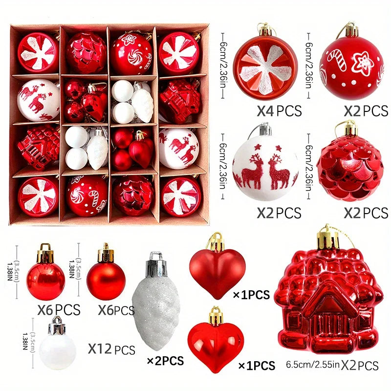 Bola de Natal, enfeites para pendurar na árvore de Natal, decoração DIY, pingente de bola, cenário de Natal, caixa de presente, acessórios de decoração para festas.