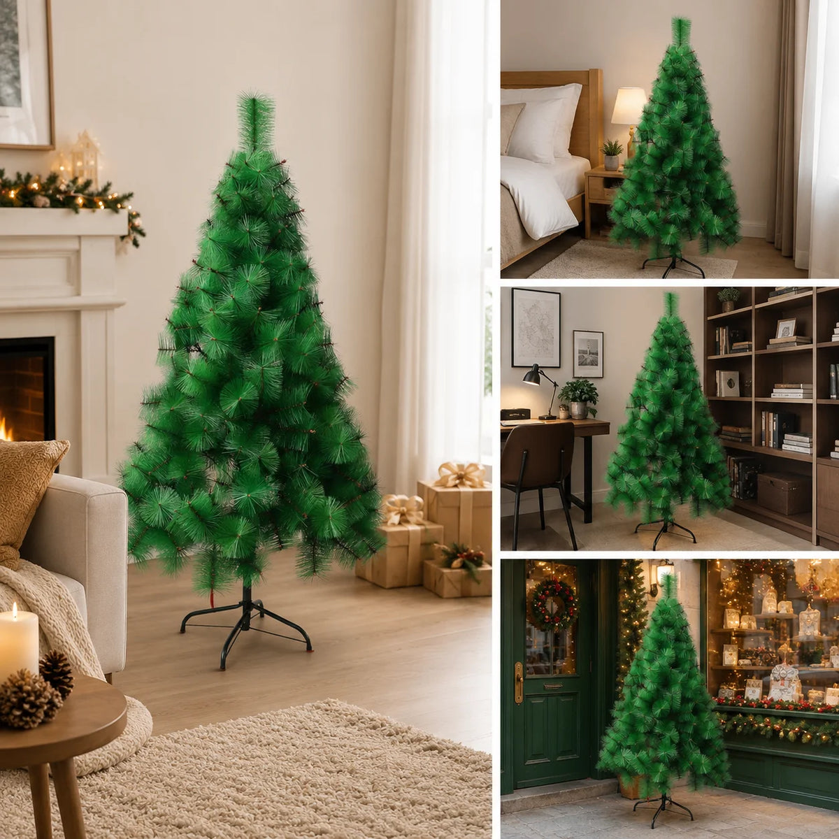 100% completo pe árvore de natal agulhas de pinho artificial decoração da árvore de natal casa decoração de natal atmosfera decoração 90cm-180cm