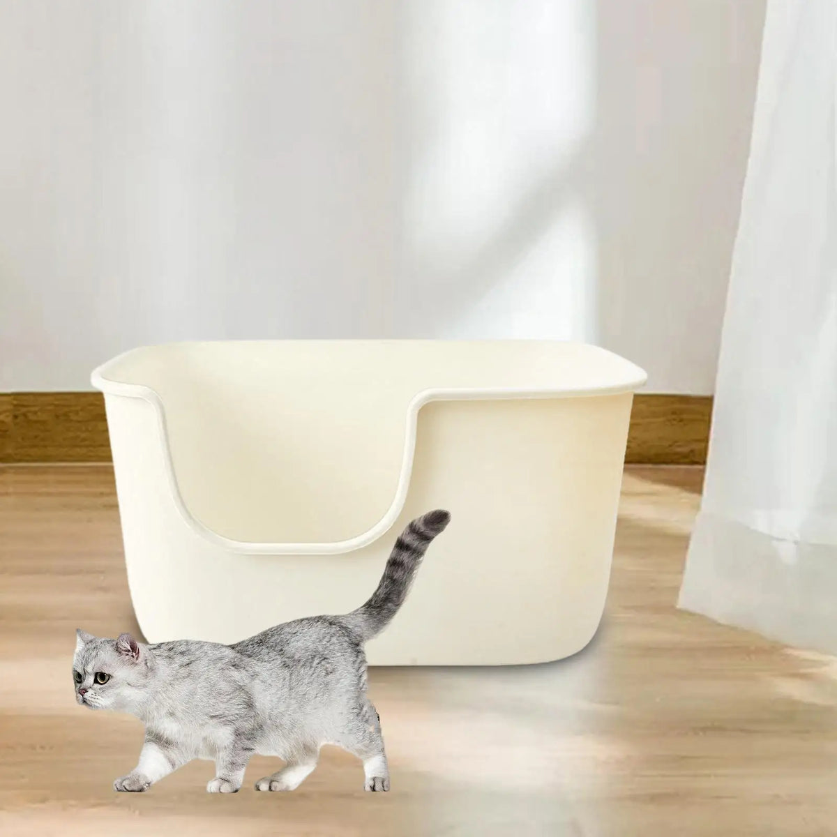 Bandejas de areia para animais de estimação com lados altos, suprimentos para animais de estimação, panela grande à prova de respingos, vaso sanitário para animais pequenos, gatinho, hamsters, gatinho, coelho