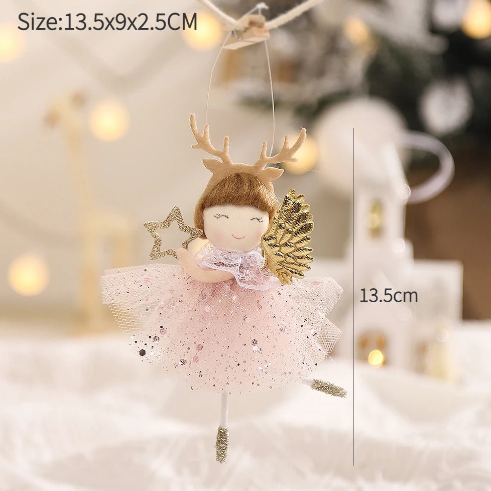 Ano novo 2024 natal anjo bonecas árvore de natal pingente ornamentos navidad 2022 decoração de natal para casa presentes natal noel deco
