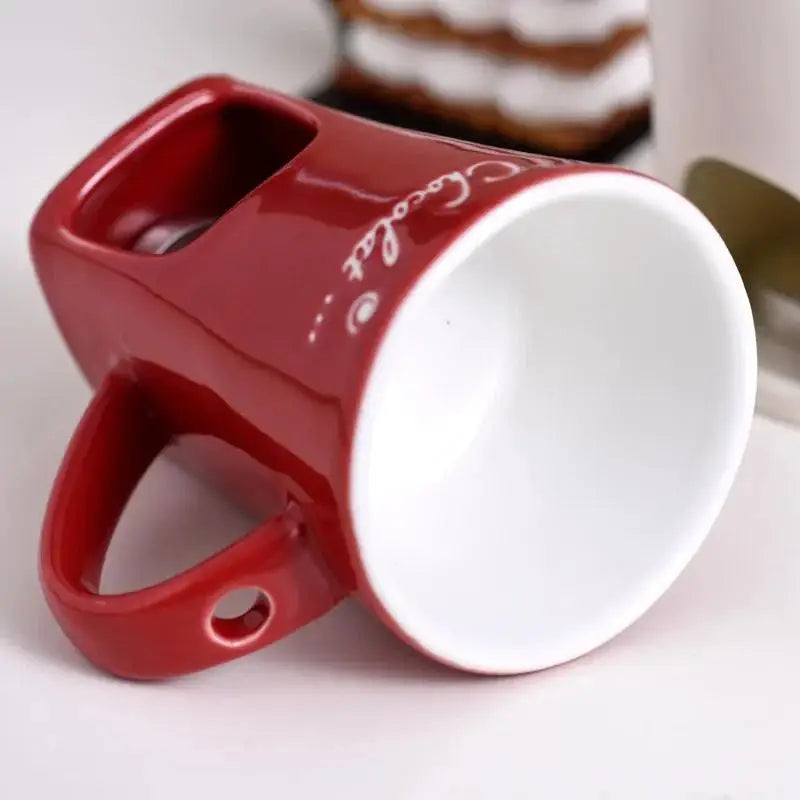 Copo de vela europeu queijo chocolate derretendo caneca cerâmica aquecimento comida caneca cerâmica com garfo criativo caneca café utensílios de mesa