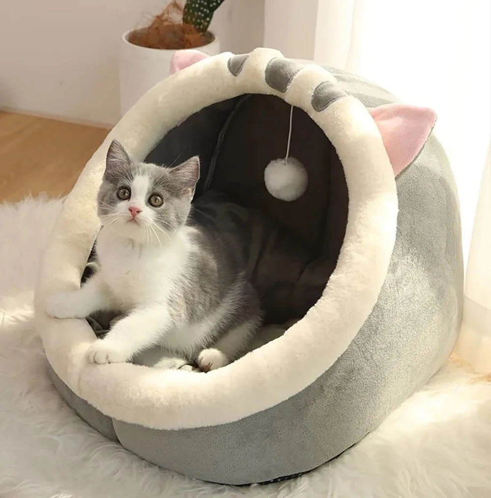 Cama para Gatos A1 Deep Sleep, Cama para Animais de Estimação com Desenho Animado, Dobrável, Removível e Lavável, Cama para Dormir para Cães Pequenos, Tapete, Bolsa, Caverna, Cama para Gatos
