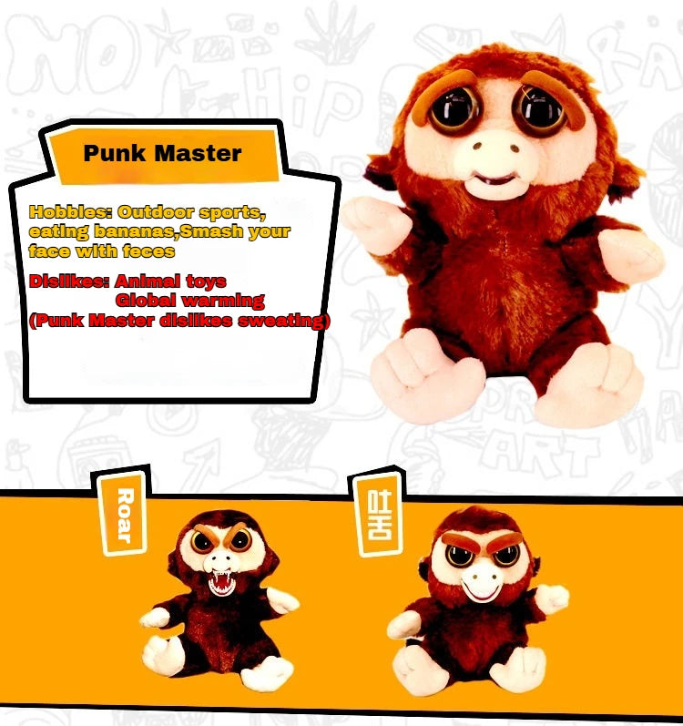 Boneco de Animal de Tamanho Médio Feisty Pets, Panda com Rosto Intercambiável, Brinquedo Interativo para Crianças