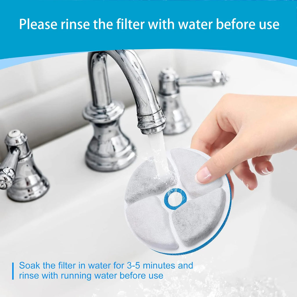 Dispensador de água para animais de estimação, filtro para fonte de água de gato, filtro para fonte potável, filtragem de ciclo, fácil de limpar