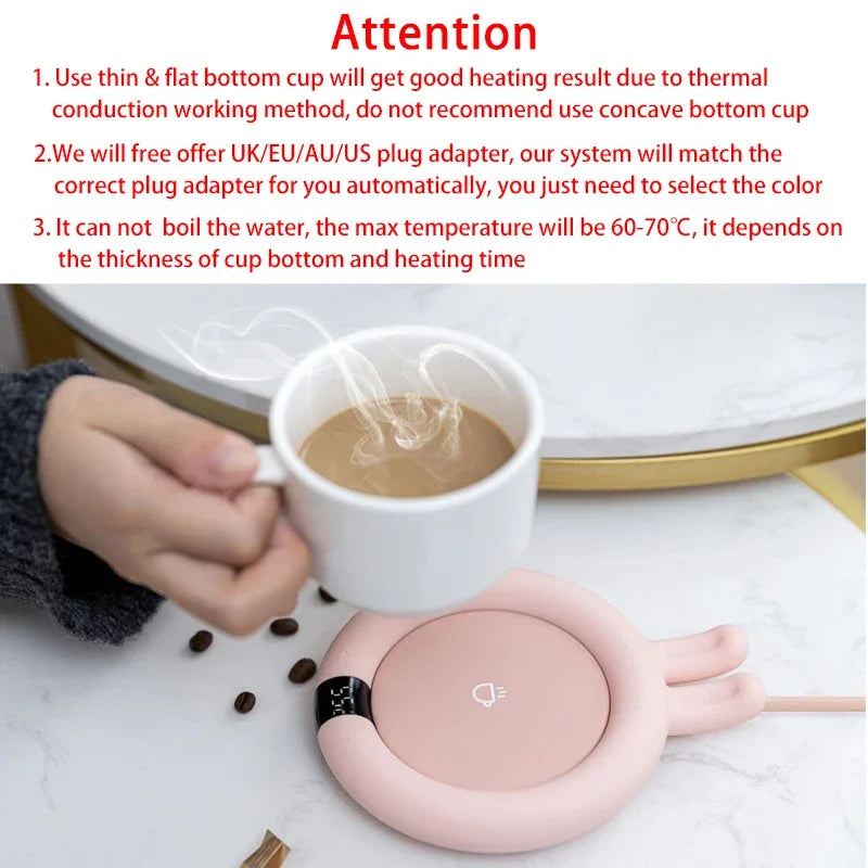 Nova caneca de café mais quente aquecimento elétrico coaster para escritório em casa 3 temperaturas ajustável xícara de chá mais quente presente aniversário natal
