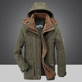 Men's Winter Jacket Parka Plus Velvet Thick Multi Pocket Jackets Solid Parkas Male Plus Size Windproof Fleece Warm Thick Coats