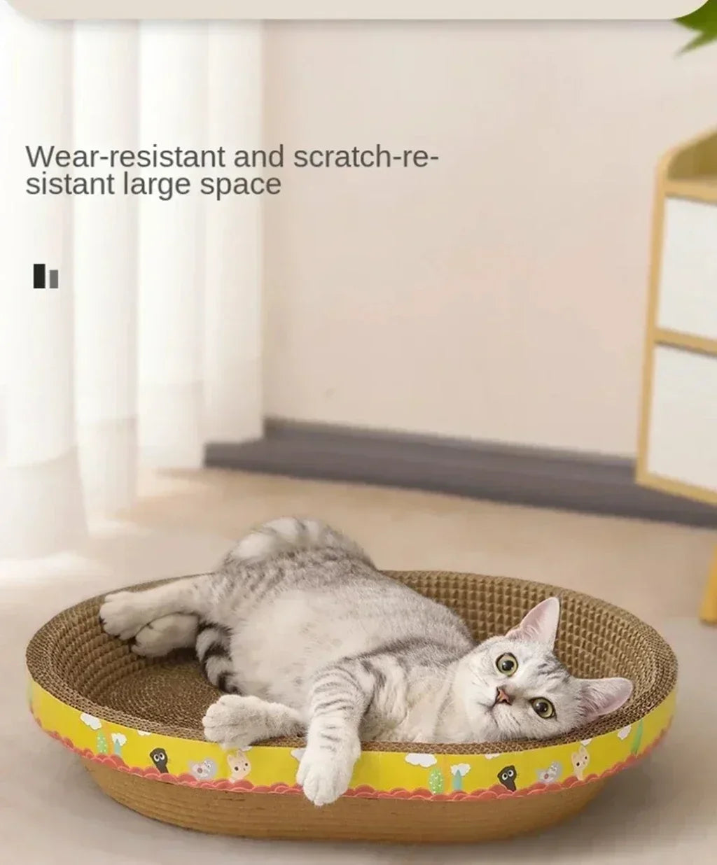 Placa de arranhar para gatos, proteção para móveis, brinquedos de garra, papel ondulado oval, resistente ao desgaste, ninho de gato, acessórios para gatos