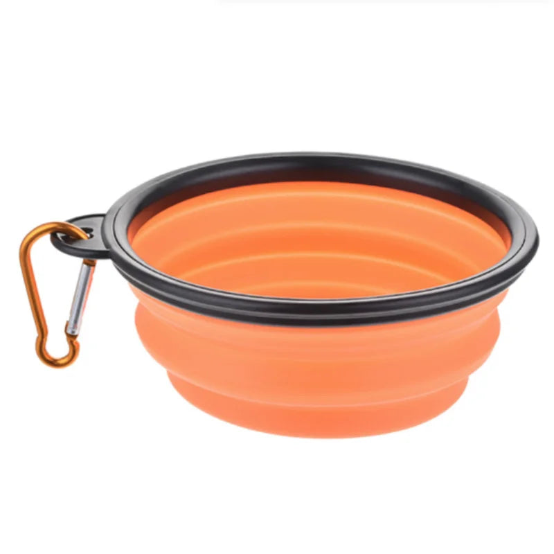 Tigela de comida para animais de estimação portátil tpr durável para gatos e cães silicone dobrável viagem ao ar livre tigela de comida de água para animais de estimação