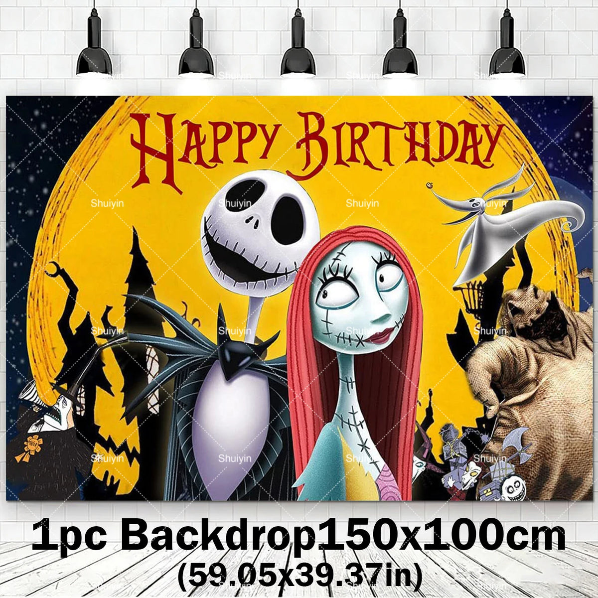 Decorações de Aniversário com Tema de Halloween, Painel de Fundo de O Estranho Mundo de Jack, Balões de Festa, Topos de Bolo - Kasa & Pet