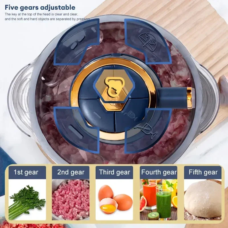 Moedores de Carne Elétricos Multifuncionais, Processador De Alimentos Para Bebês, Triturador De Alimentos, Fatiador De Vegetais, Baby Chopper, Aço Inoxidável 304, 5L, 110V US