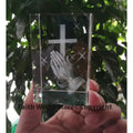 Santo Jesus Estátua de Oração Religiosa, Talismã de Segurança Doméstica, 3D Estátua de Cristal, Religiosa Virgem Orar, Presente religioso, Jesus Cristo