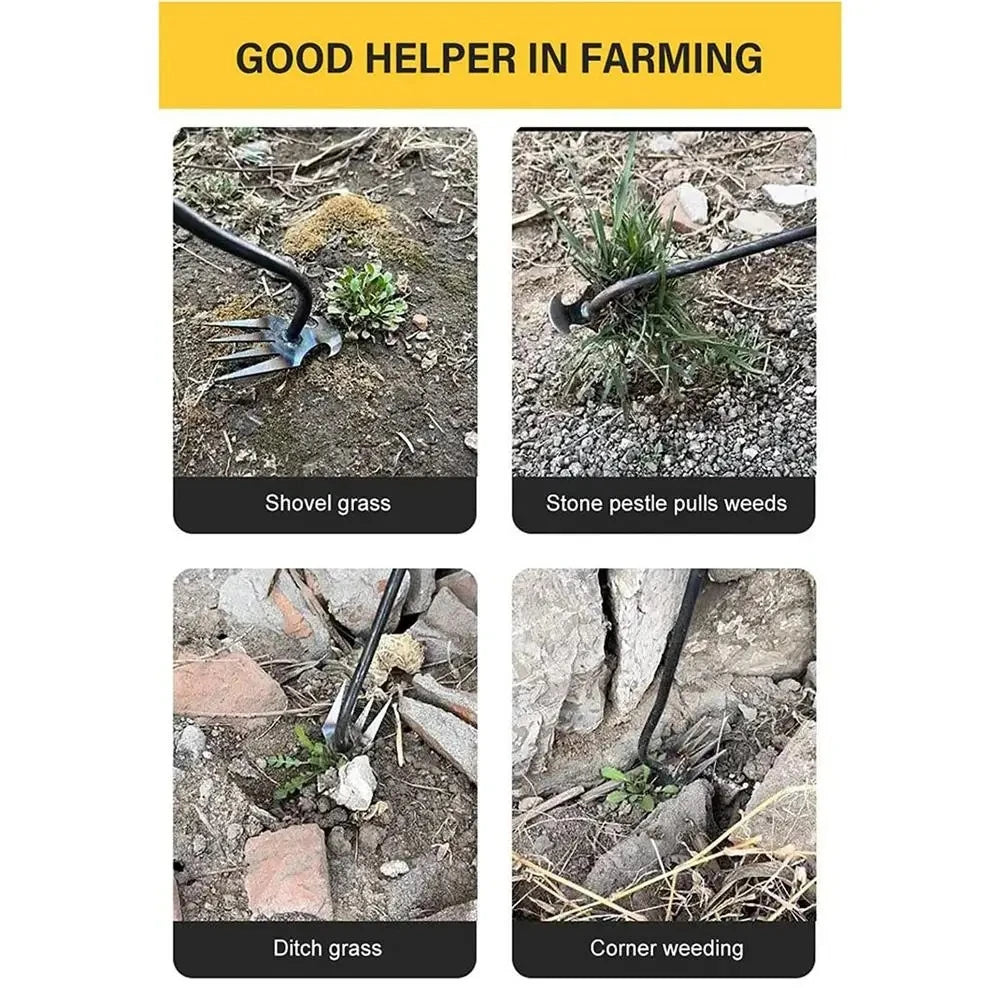 4 dentes-capinador manual multifuncional para jardim-ferramenta de capina de jardim durável e portátil para jardinagem de vegetais e plantas agrícolas