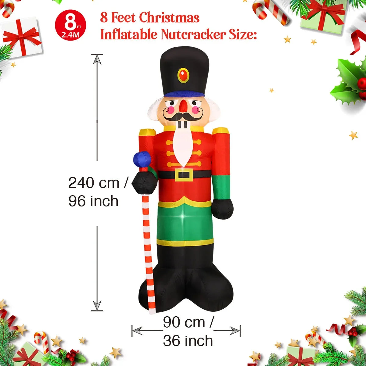 Decorações infláveis de natal-ramo boneco de neve, papai noel, homem de gengibre, saco de presente boneco de neve luz led decorações de gramado