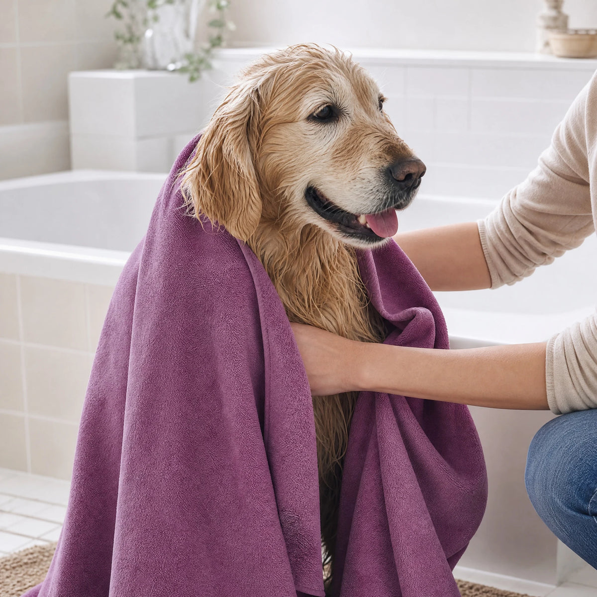 Toalhas Absorventes de Microfibra para Animais de Estimação – Super Absorventes e Macias, Sem Deformação, Essenciais para o Banho de Animais de Estimação