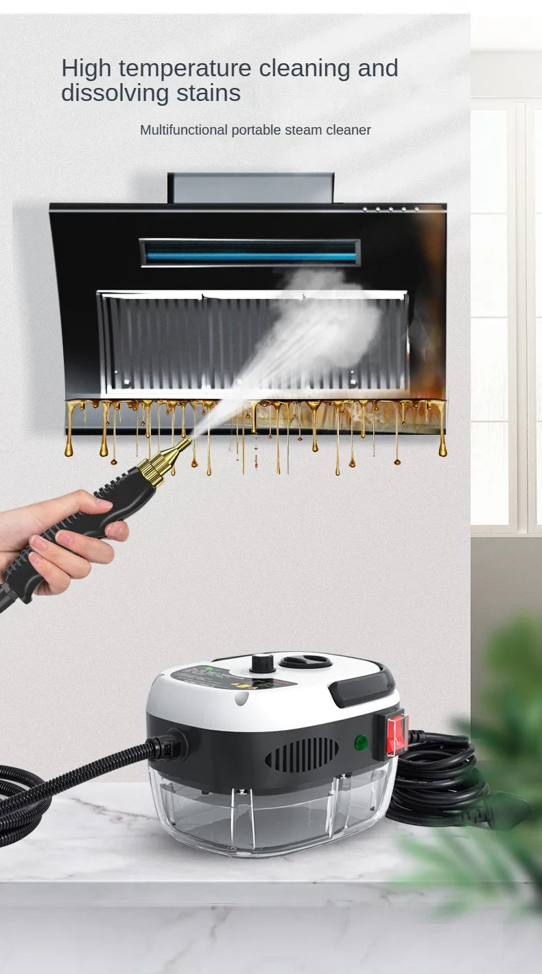 Limpador a vapor 2500W, esterilização de alta temperatura, jato de pressão, máquina de lavar para casa, carro, cozinha, ar condicionado, 220V, plugue UE