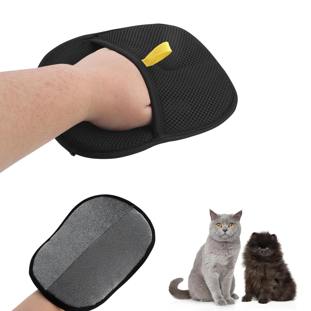 Ferramenta de remoção de pêlos de animais de estimação luvas de remoção estática reutilizáveis, luvas de aliciamento de dupla face para animais de estimação, remove pêlos de pele de animal de estimação para tape