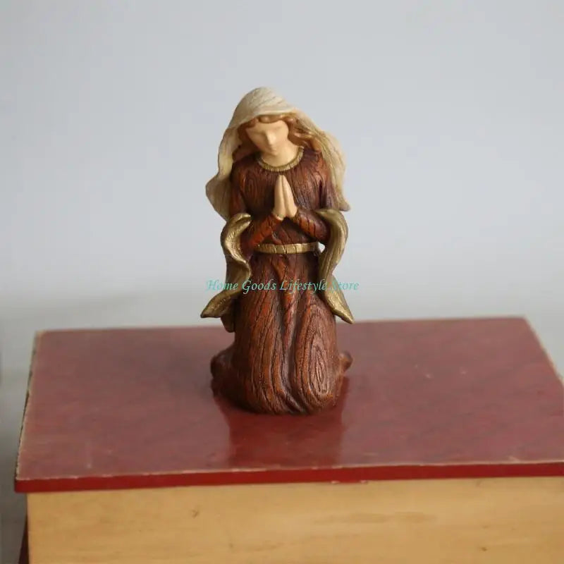 E74e coleção estátua natividade religiosa, lareira estatueta resina, cena natividade para prateleiras