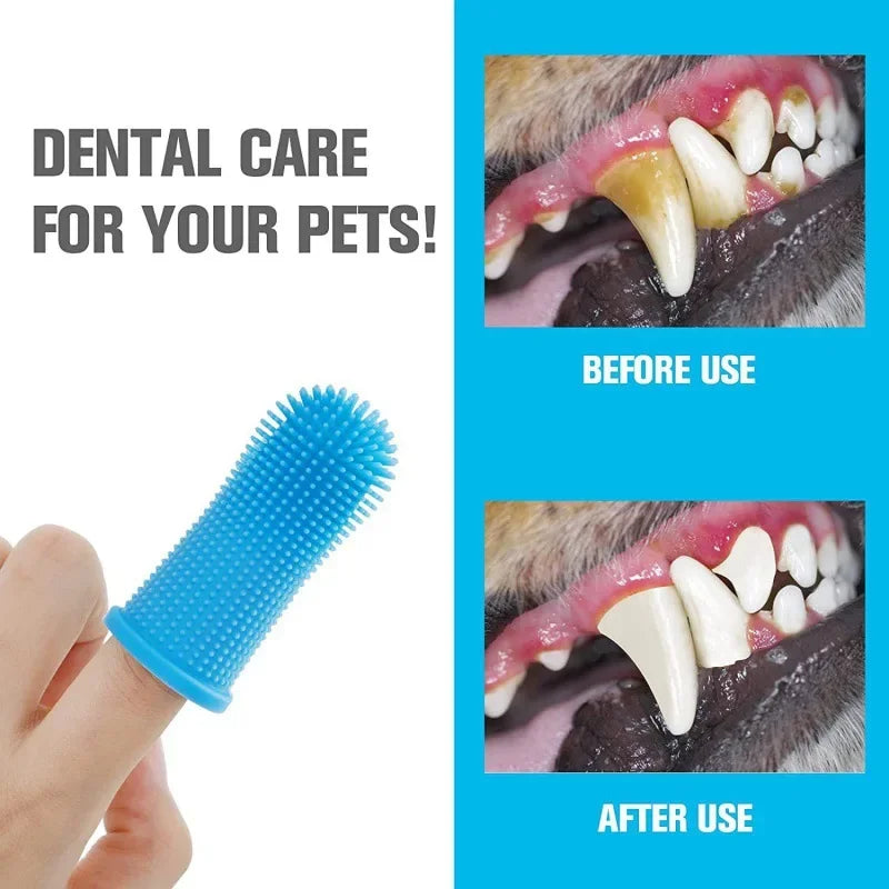 Escova de Dentes para Cães Super Macia, Escova de Dentes de Silicone Não Tóxica para Limpeza de Dentes e Cuidado do Hálito de Gatos e Cães, Produtos para Animais de Estimação