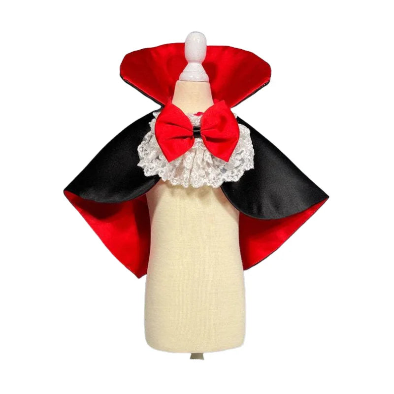 Halloween Manto Vampiro para Pet, Fantasias Cosplay para Cachorro de Gato Pequeno Médio, Roupas do Festival de Natal Kawaii
