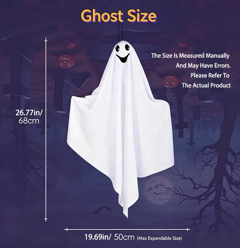 Ornamento de Fantasma Branco de Halloween com Várias Expressões, Decoração Suspensa para Interiores e Exteriores, Adereços de Palco para o Festival dos Fantasmas