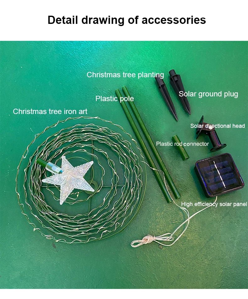 Natal luz solar led luminosa árvore de natal ornamento ao ar livre à prova dwaterproof água lâmpada decorativa corda festival decorações do jardim