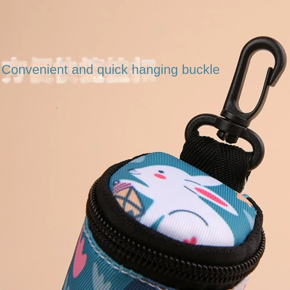 Hangable cão cocô saco dispensador zíper cães andando acessório saco de resíduos titular portátil bonito sacos de lixo organizador suprimentos para animais de estimação
