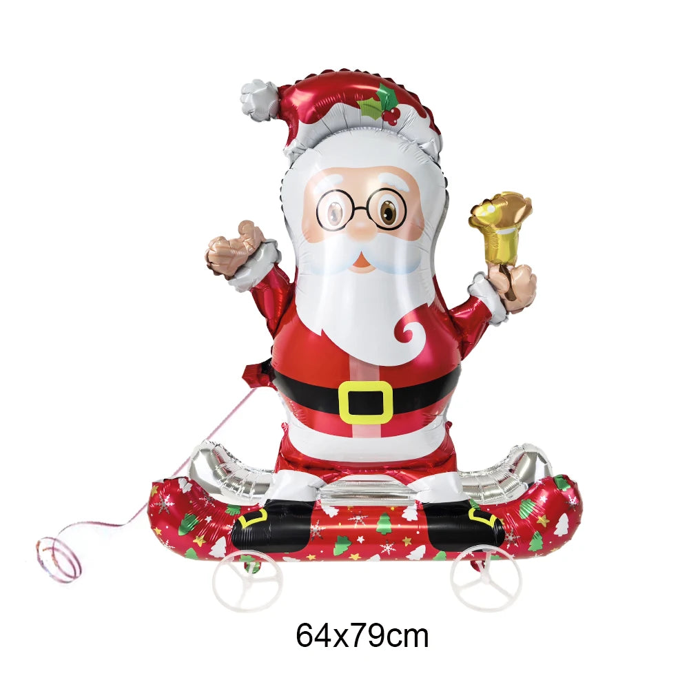 Balão Metalizado de Natal: Boneco de Neve, Rena, Árvore de Natal, Caixa de Presente, Bengala Doce, Luminária de Rua - Decoração de Festa de Inverno e Natal