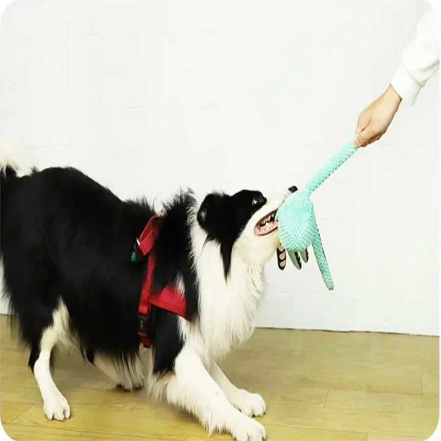 Brinquedo de polvo de pelúcia para animais de estimação, som interativo, anti-demolição, casa, cachorro grande e pequeno, companheiro de tédio, brinquedo para cães