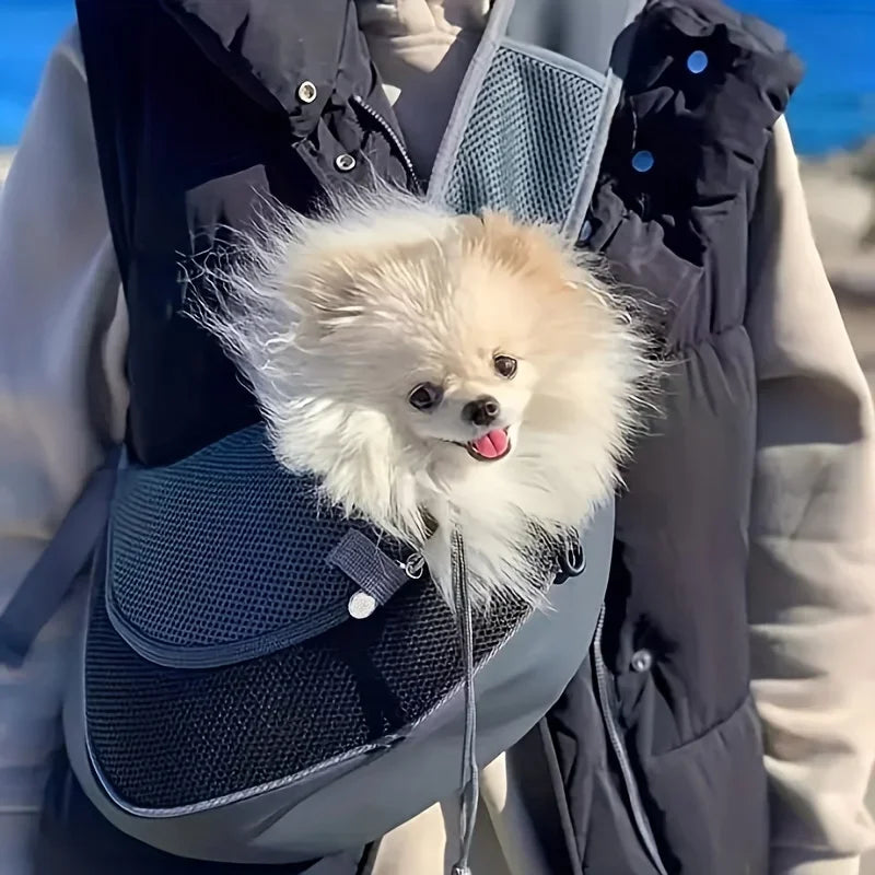 1pc cão para fora mochila, cão sling transportadora malha respirável viagem crossbody saco para filhote de cachorro gato caminhadas acampamento