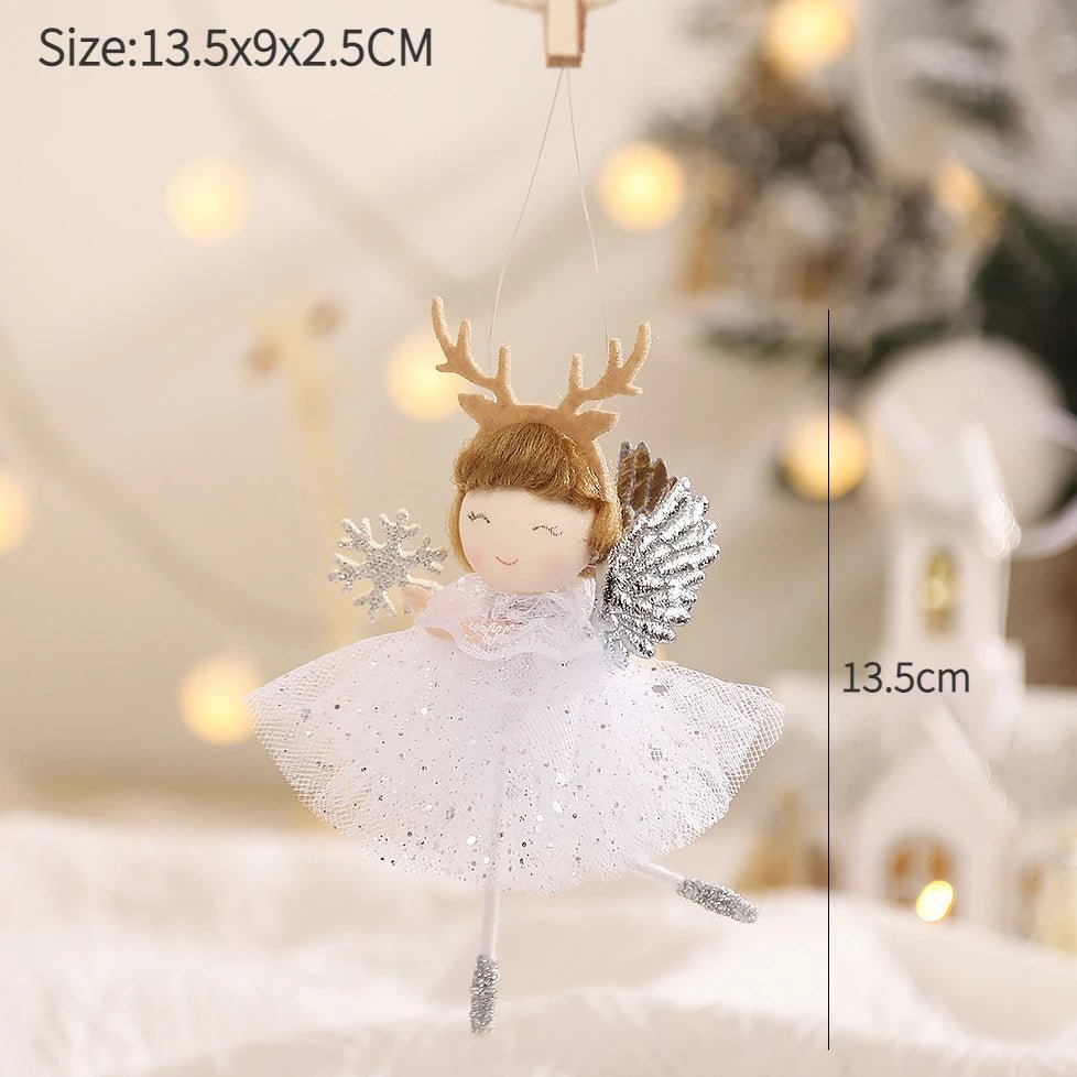 Ano novo 2024 natal anjo bonecas árvore de natal pingente ornamentos navidad 2022 decoração de natal para casa presentes natal noel deco
