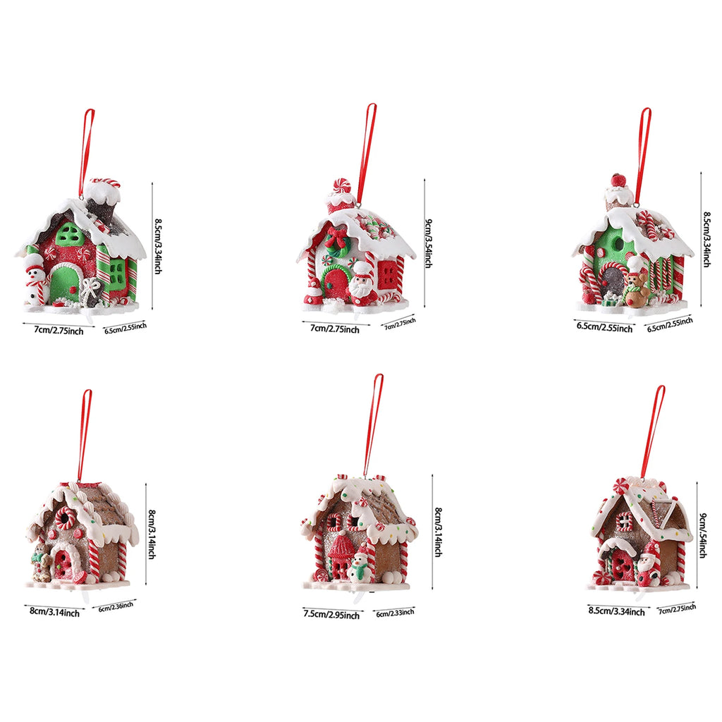 Tema de natal led pingente boneco de neve gengibre papai noel luz casa cerâmica macia pendurado árvore casa decoração festa de ano novo