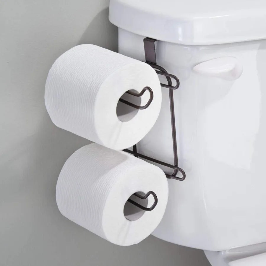 Suporte de papel higiênico de 2 camadas, rack de rolo de armazenamento para banheiro, porta suspensa, barra de toalha, gaveta, ganchos traseiros, cabide de cozinha