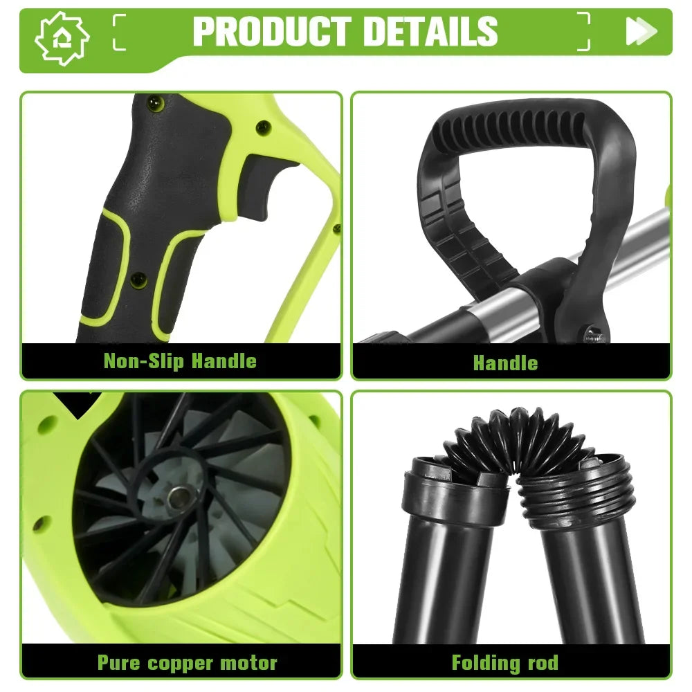 ONEGREEN 29000 RPM Ventilador de ar elétrico sem fio Ventilador de folhas Queda Ferramenta de limpeza de poeira de neve para Makita 18V Bateria Pin