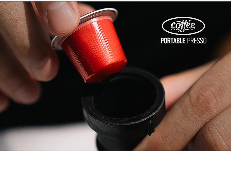 Máquina de Café Portátil Cafelffe 3 em 1, Cafeteira Manual para Cápsulas e Café Moído, Espumador de Leite, Preparador Manual para Viagens e Presentes