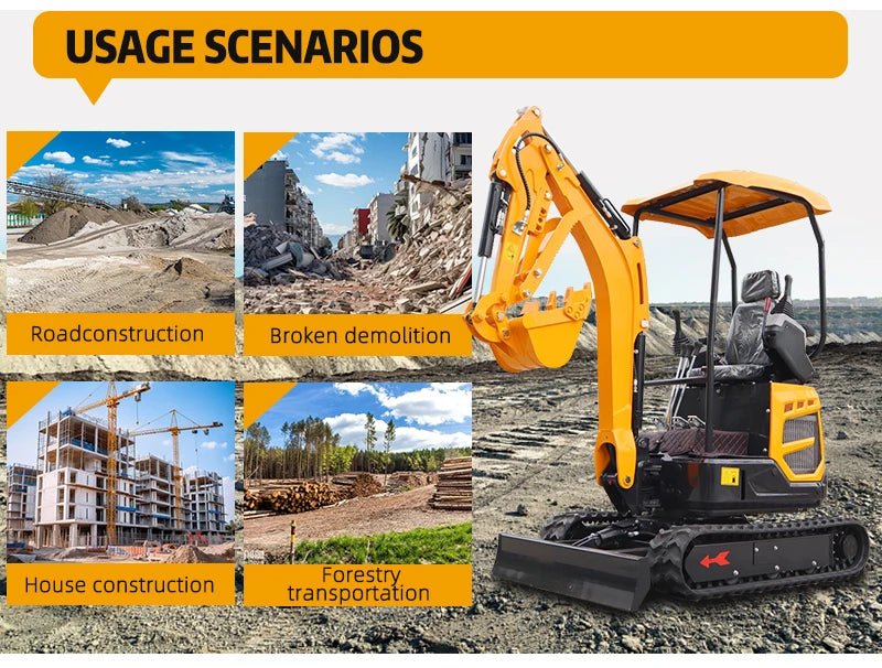 Mini Escavadeira de 1.8 Toneladas com Motor Kubota, Hidráulica, Pequena Escavadeira de Esteira, Certificação CE EPA EURO5 para Projetos de Agricultura e Reforma - Kasa & Pet