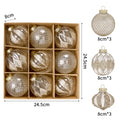 Conjunto de enfeites de bola de natal 8cm decoração de festa inquebrável pet decorações de árvore de natal bola de ouro para decoração de festa de feriado de natal
