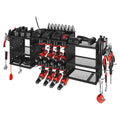 "Wall-mounted 3-layer Power Tool Charging Station with 5.58 ft Power Strip & 8 Drill Holders"