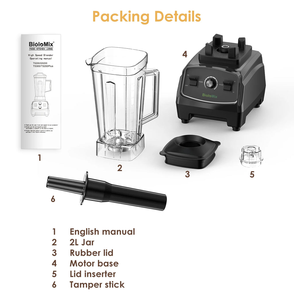 Bpa livre 3hp 2200w liquidificador de grau comercial resistente misturador espremedor processador alimentos alta potência smoothie gelo barra liquidificador frutas
