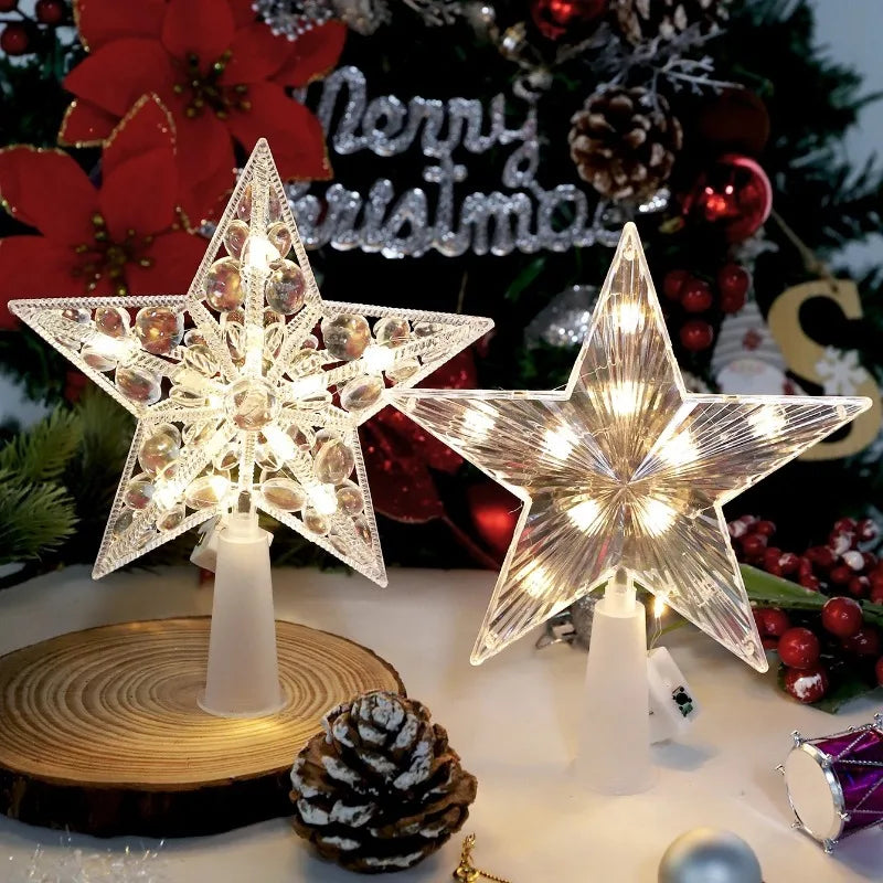 15cm decoração de árvore de natal estrelas luzes brancas quentes decoração de quarto de casa lâmpada led brilhante festival de natal topstar navidad 1.07in