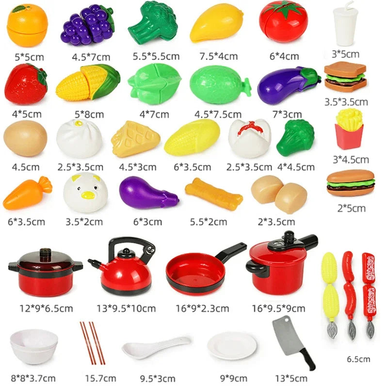 Conjunto de brinquedos de cozinha para crianças menina cozinhar bebê corte frutas cozinhar utensílios de cozinha simulação educação fingir jogar