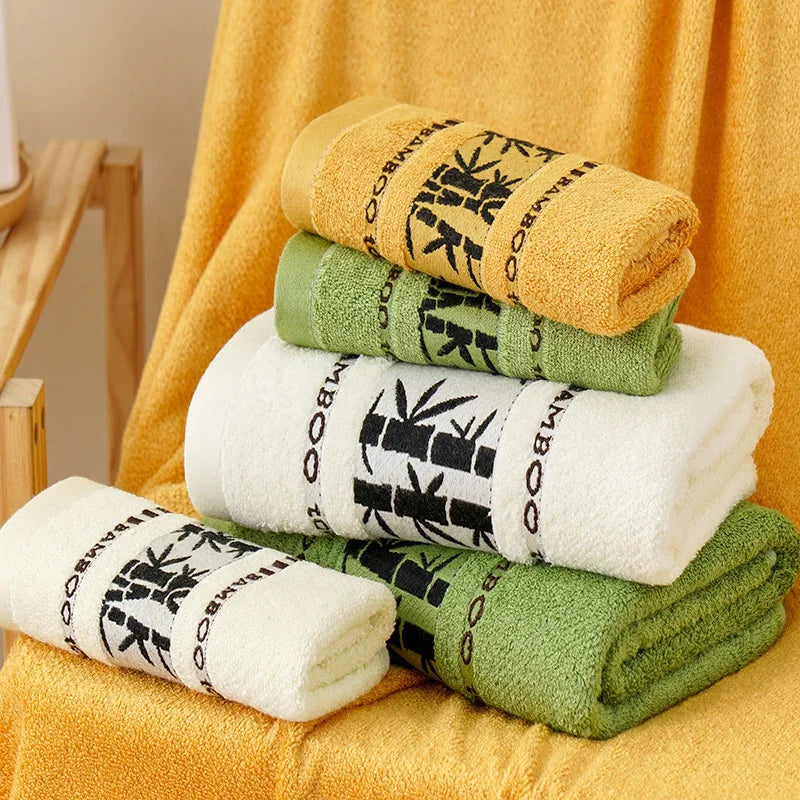 140x70cm toalhas de bambu do banheiro de grandes dimensões bordado toalha de banho capa personalizado esporte presente toalhas para casa marrom creme verde
