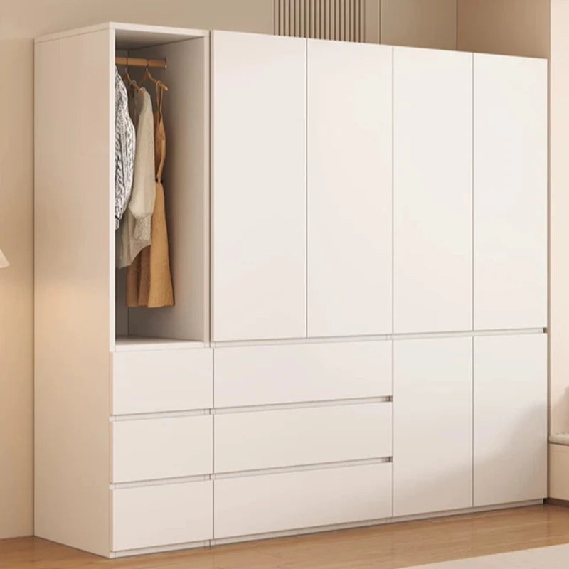 Guarda-roupa Armário com Gavetas e Prateleiras para Organização Doméstica, Armário de Canto Solteiro para Sala de Estar