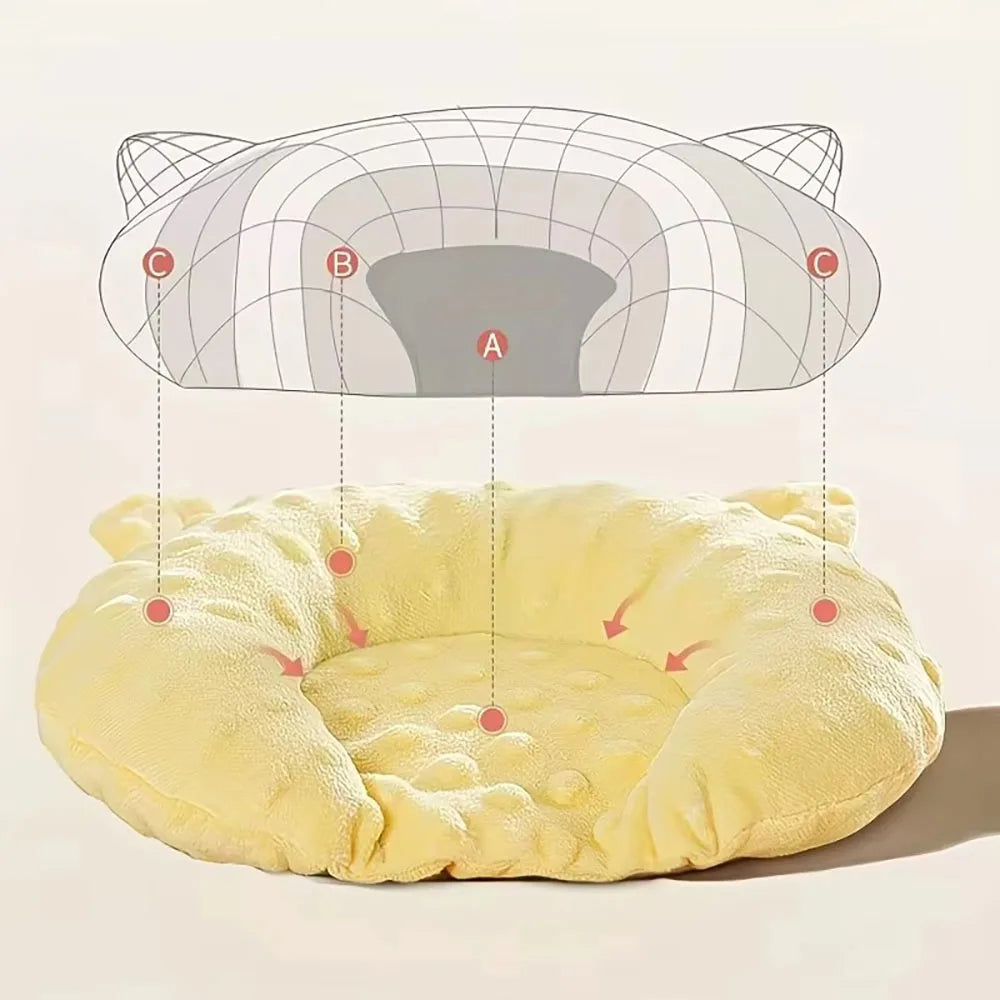 Almofada Confortável em Formato de U para Pets, Tapete Quente para Cães e Gatos Pequenos, Acessório para Sono Profundo, Brinquedo e Tapete de Dormir para Cães e Gatos