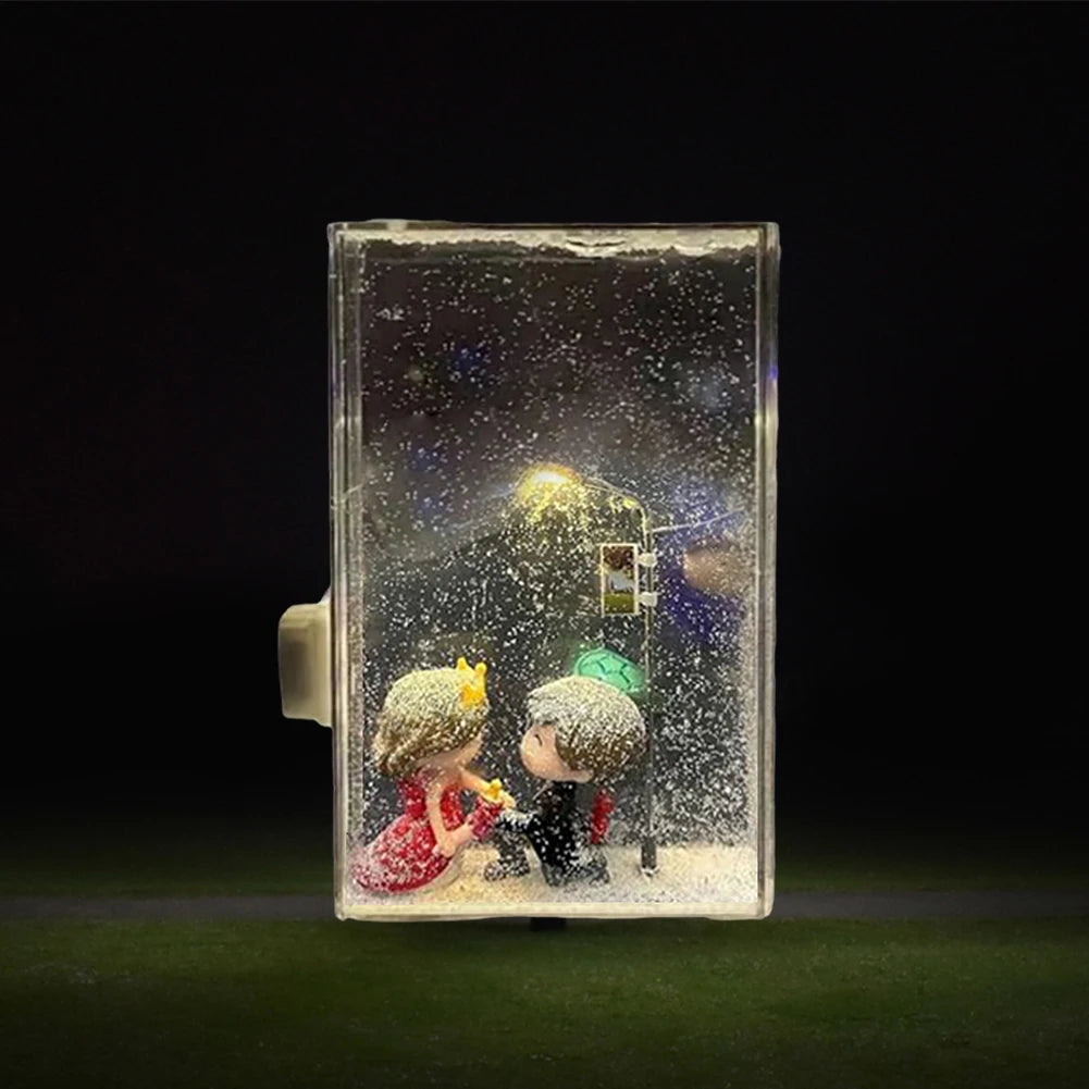 Artesanato de Natal: Luminária de Mesa Decorativa com Tema de Neve, Lâmpadas Noturnas para Cenário de Neve, Presentes e Enfeites DIY