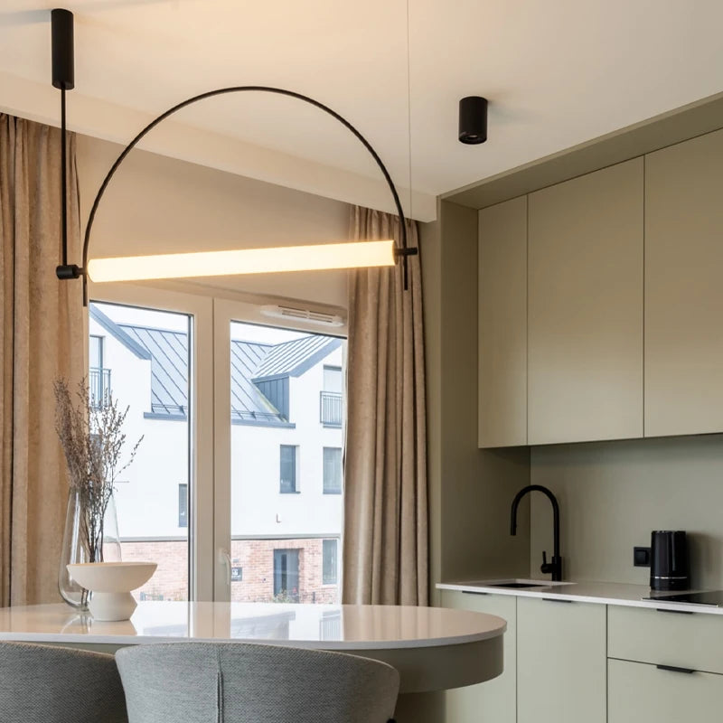 Sala de estar minimalista luz pingente moderno designer arte lâmpada led quarto estudo sala jantar balcão barra minimalista luz interior