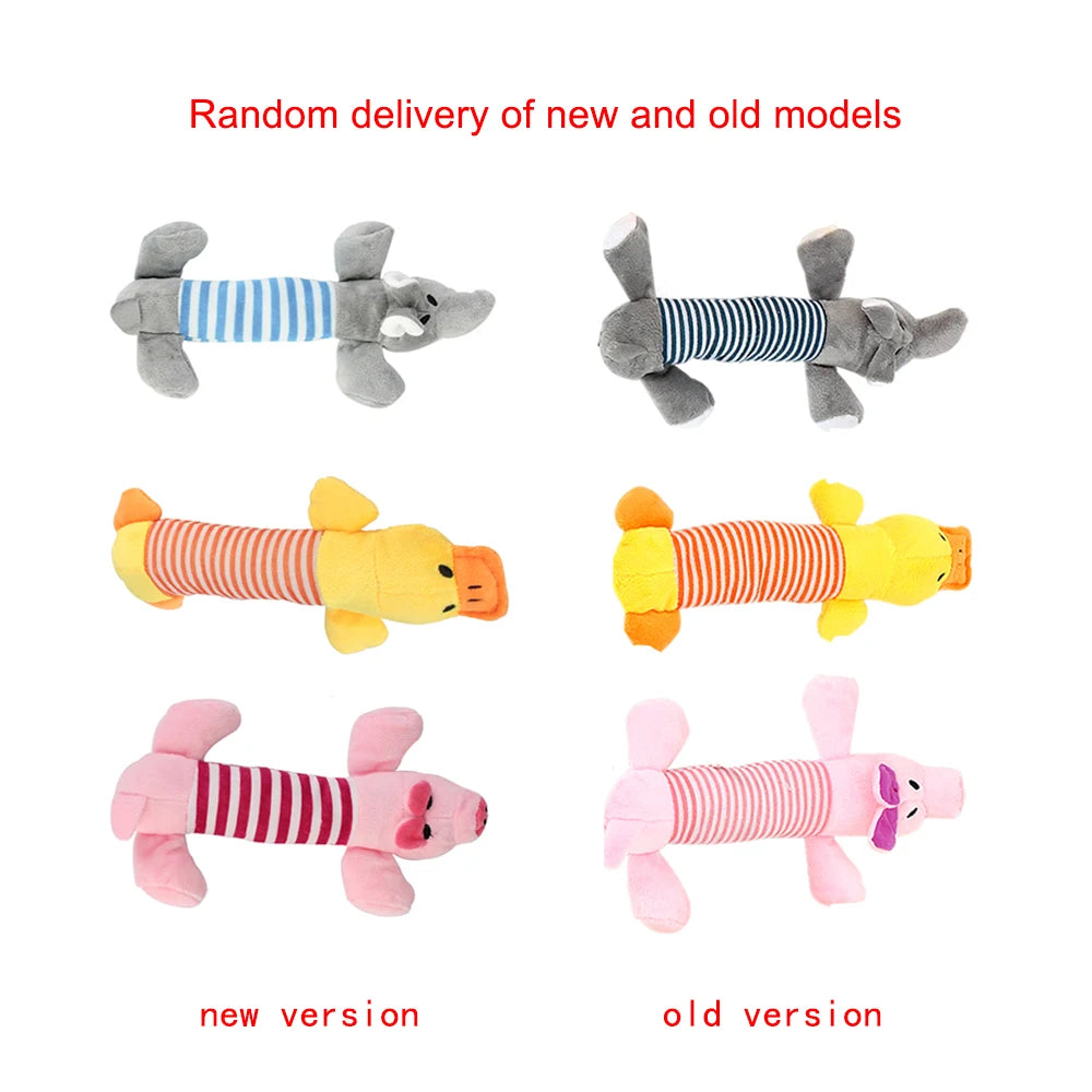 Apto para todos os animais de estimação cão gato velo brinquedos popular rangido mastigar som bonecas elefante pato porco animal de estimação engraçado brinquedos de pelúcia